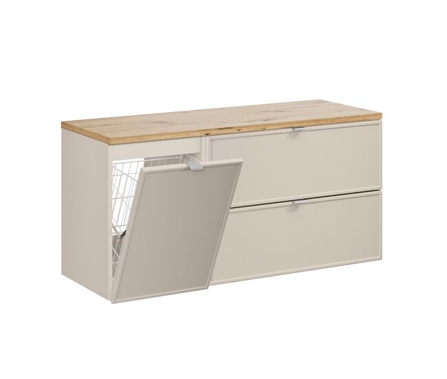 Mueble bajo lavabo 120cm cesto de ropa alba cachemira
