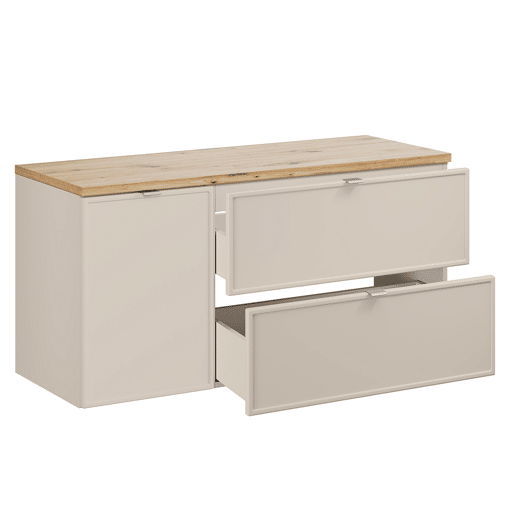 Móvel sob-lavatório 120cm cesto roupa Alba Caxemira