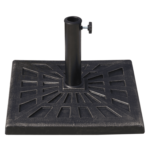 Outsunny Base para Chapéu de Sol Peso 15 kg Base de Chapéu de Sol de Resina para Mastros de Ø3,8 cm y Ø4,8 cm para Varanda Pátio Jardim 47x47x32 cm Preto e Bronze