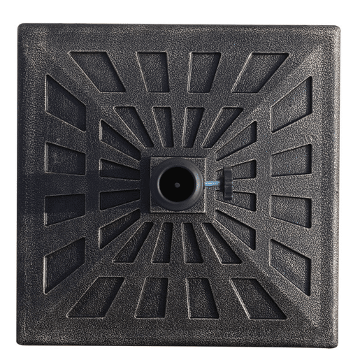 Outsunny Base para Chapéu de Sol Peso 15 kg Base de Chapéu de Sol de Resina para Mastros de Ø3,8 cm y Ø4,8 cm para Varanda Pátio Jardim 47x47x32 cm Preto e Bronze
