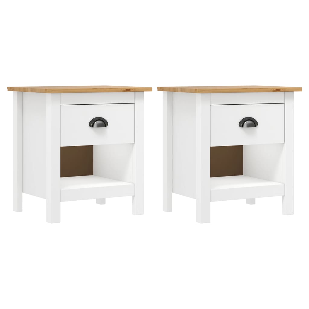 vidaxl mesitas de noche 2 uds hill madera maciza de pino 46x35x495 cm