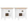 vidaXL Mesas cabeceira Hill 2 pcs 46x35x49,5cm pinho maciço