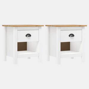 vidaXL Mesas cabeceira Hill 2 pcs 46x35x49,5cm pinho maciço