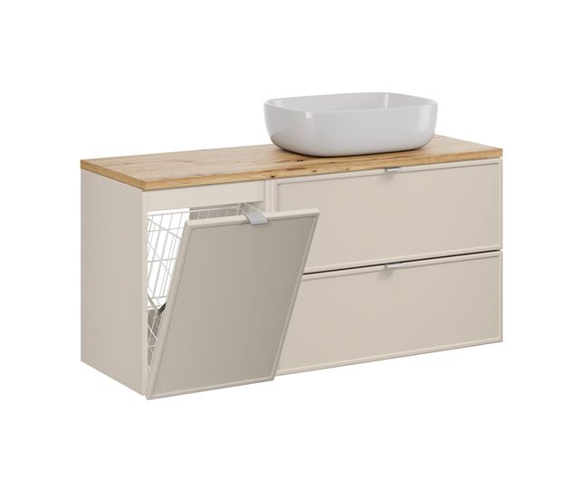 Mueble lavabo individual 120cm cesto de ropa alba cachemira