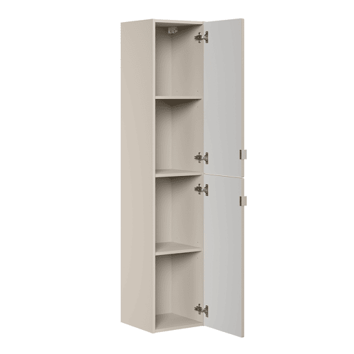 Conjunto móvel de lavatório simples Alba Cachemire 100cm 3 nichos e coluna