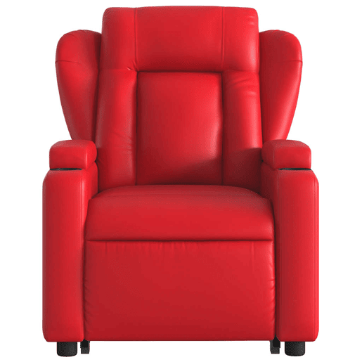 vidaXL Poltrona reclinável elevatória elétrica couro artif. vermelho