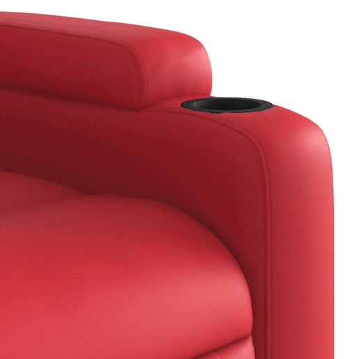 vidaXL Poltrona reclinável elevatória elétrica couro artif. vermelho