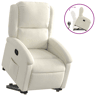 vidaXL Poltrona reclinável elevatória veludo cor creme