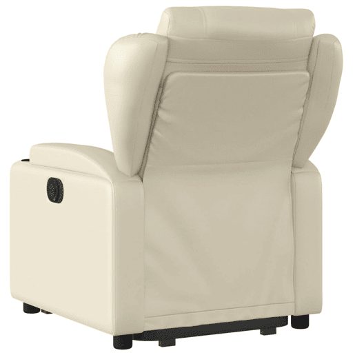 vidaXL Poltrona reclinável elevatória couro artificial cor creme vidaXL Poltrona reclinável elevatória couro artificial cor creme