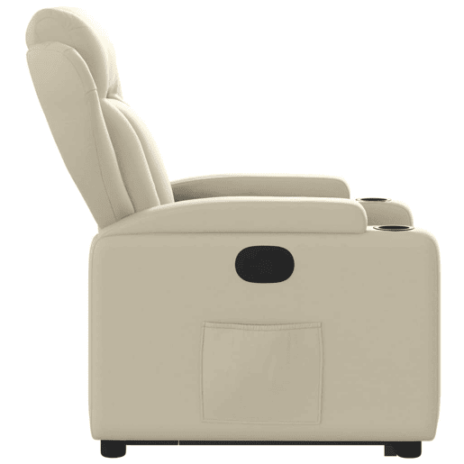vidaXL Poltrona reclinável elevatória couro artificial cor creme vidaXL Poltrona reclinável elevatória couro artificial cor creme