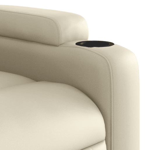 vidaXL Poltrona reclinável elevatória couro artificial cor creme vidaXL Poltrona reclinável elevatória couro artificial cor creme