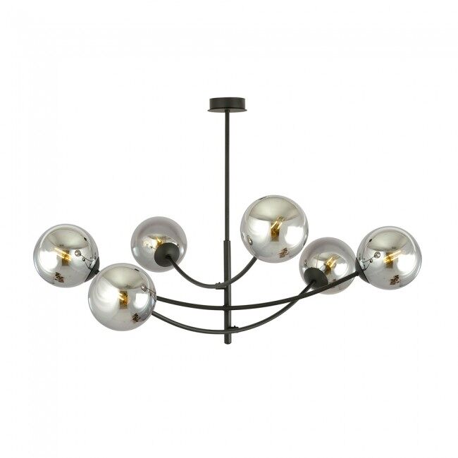 Lámpara de araña Helmet (6 luces) Acero - Cristal Moderno
