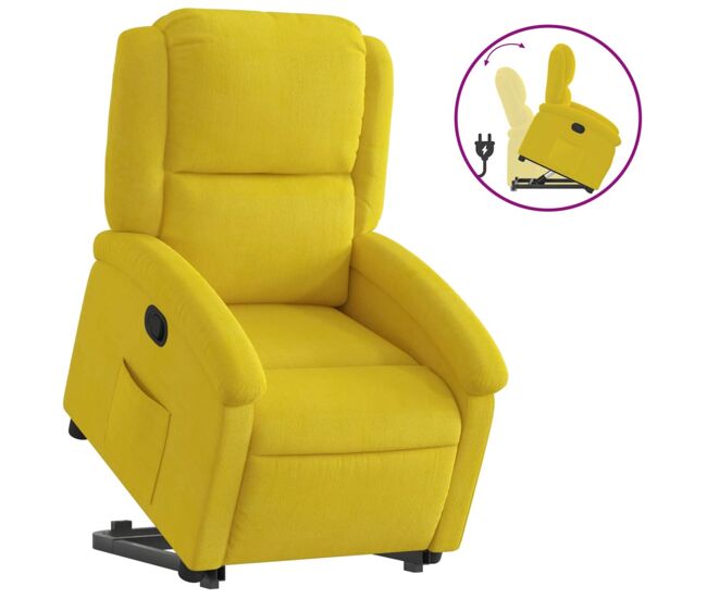 Vidaxl sillón reclinable elevable terciopelo amarillo