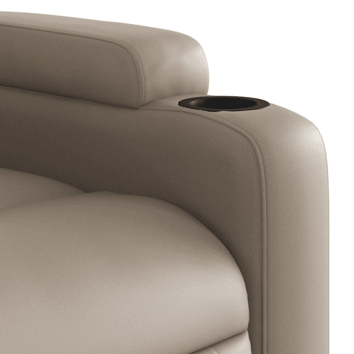 vidaXL Poltrona massagens reclinável elevatória couro art. cappuccino