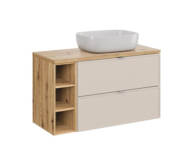 Mueble lavabo individual 100cm 3 compartimientos alba cachemira