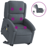 vidaXL Poltrona massagens elevatória elétrica veludo cinzento-escuro