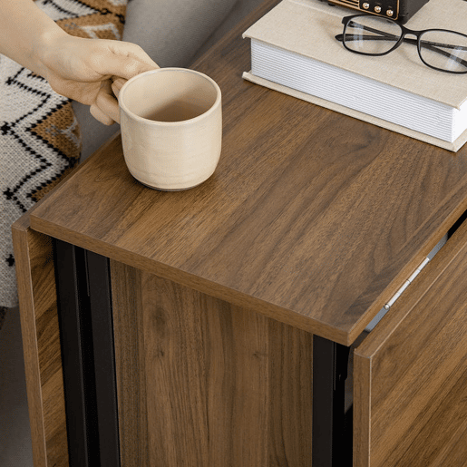HOMOM Mesa de Cozinha Dobrável Mesa de Refeição Dobrável com Rodas Laterais Abatíveis e Prateleira Mesa Dobrável para Sala de Jantar 130x80x74 cm Marrom