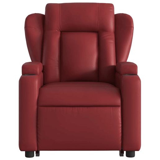 vidaXL Poltrona reclin. elevatória elétrica couro artif vermelho-tinto vidaXL Poltrona reclin. elevatória elétrica couro artif vermelho-tinto