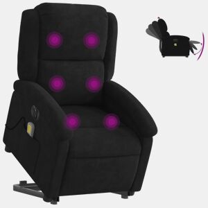 vidaXL Poltrona massagens reclinável elevatória elétrica veludo preto