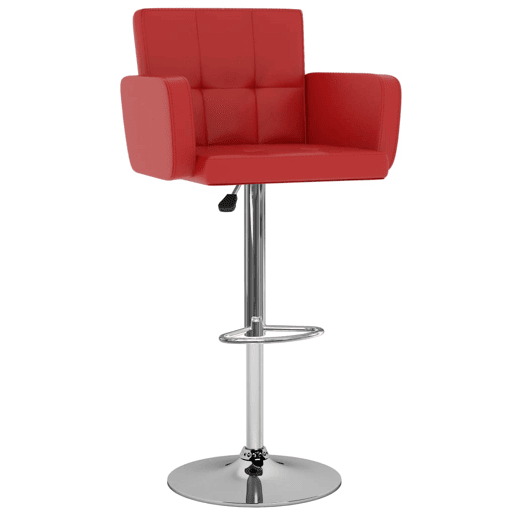vidaXL Bancos de bar 2 pcs couro artificial vermelho