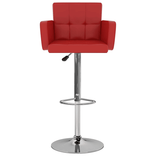 vidaXL Bancos de bar 2 pcs couro artificial vermelho