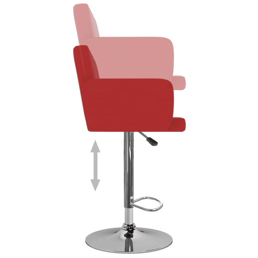 vidaXL Bancos de bar 2 pcs couro artificial vermelho