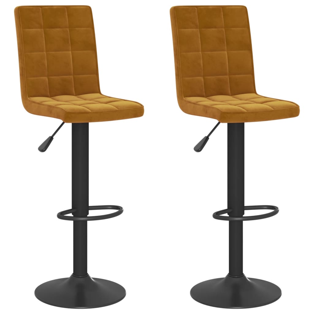 Vidaxl taburetes de cocina 2 unidades terciopelo marrón