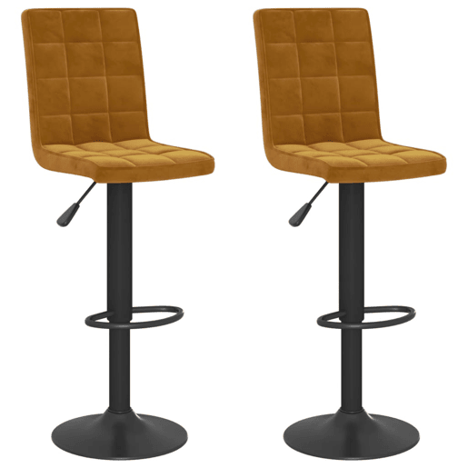 vidaXL Bancos de bar 2 pcs veludo castanho vidaXL Bancos de bar 2 pcs veludo castanho