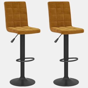 vidaXL Bancos de bar 2 pcs veludo castanho