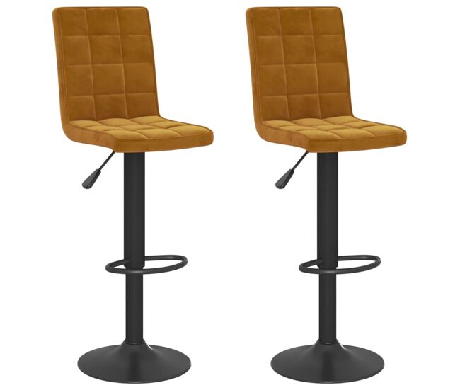 Vidaxl taburetes de cocina 2 unidades terciopelo marrón