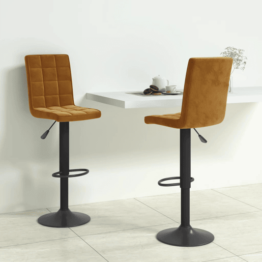 vidaXL Bancos de bar 2 pcs veludo castanho vidaXL Bancos de bar 2 pcs veludo castanho
