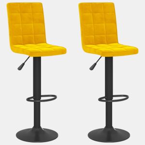 vidaXL Bancos de bar 2 pcs veludo amarelo mostarda