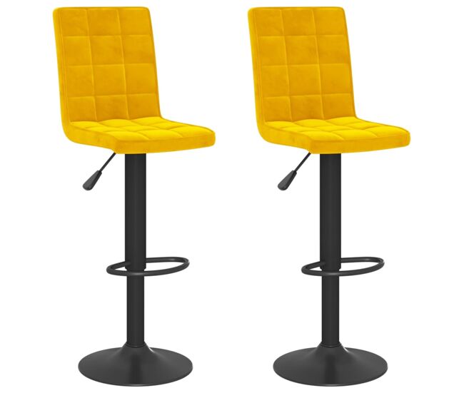 Vidaxl taburetes de cocina 2 unidades terciopelo amarillo mostaza