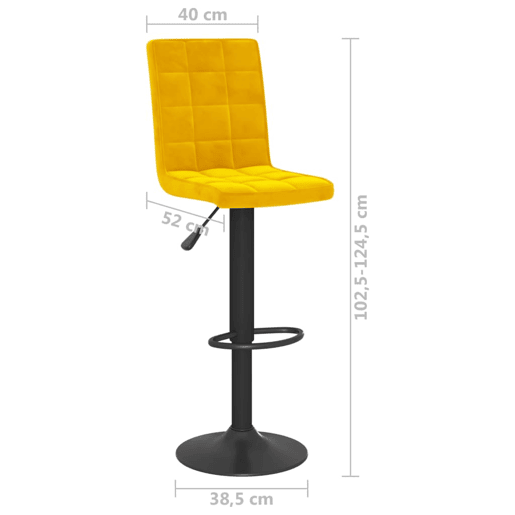 vidaXL Bancos de bar 2 pcs veludo amarelo mostarda vidaXL Bancos de bar 2 pcs veludo amarelo mostarda
