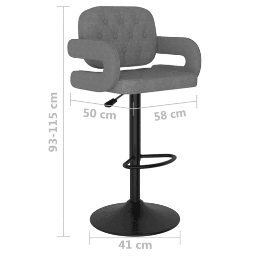 vidaXL Bancos de bar 2 pcs tecido cinzento-claro vidaXL Bancos de bar 2 pcs tecido cinzento-claro