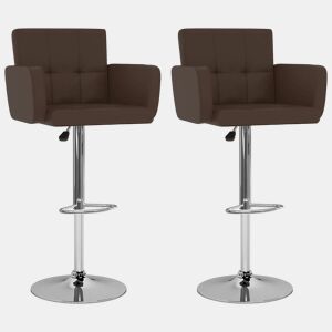 vidaXL Bancos de bar 2 pcs couro artificial castanho