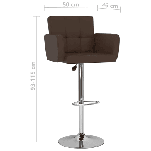 vidaXL Bancos de bar 2 pcs couro artificial castanho vidaXL Bancos de bar 2 pcs couro artificial castanho