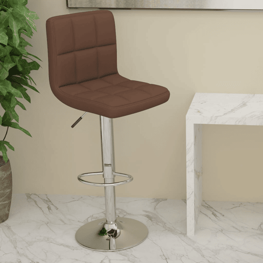 vidaXL Banco de bar tecido castanho vidaXL Banco de bar tecido castanho