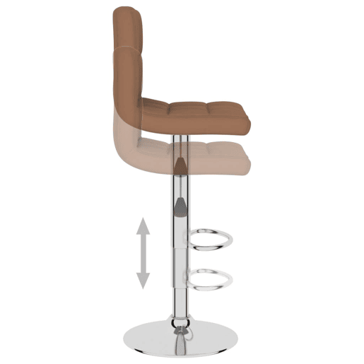 vidaXL Banco de bar tecido castanho vidaXL Banco de bar tecido castanho