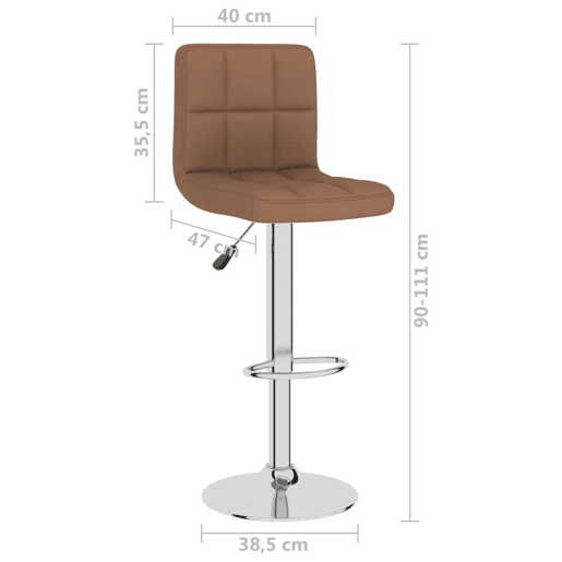 vidaXL Banco de bar tecido castanho vidaXL Banco de bar tecido castanho