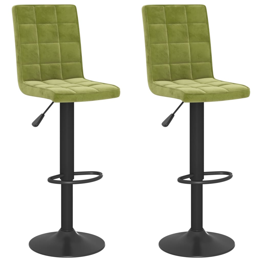 Vidaxl taburetes de cocina 2 uds terciopelo verde claro