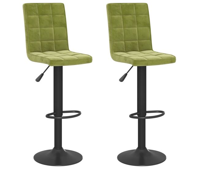 Vidaxl taburetes de cocina 2 uds terciopelo verde claro