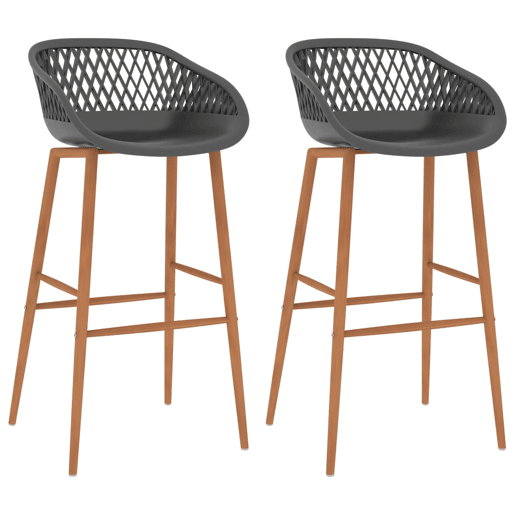 vidaXL Cadeiras de bar 2 pcs cinzento