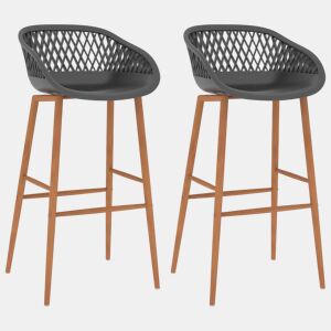 vidaXL Cadeiras de bar 2 pcs cinzento