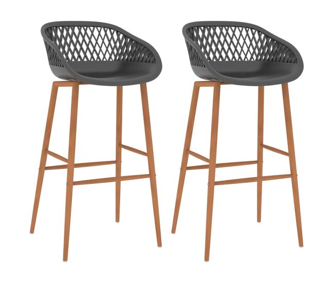 Vidaxl taburetes de cocina 2 unidades gris
