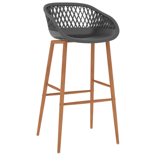 vidaXL Cadeiras de bar 2 pcs cinzento