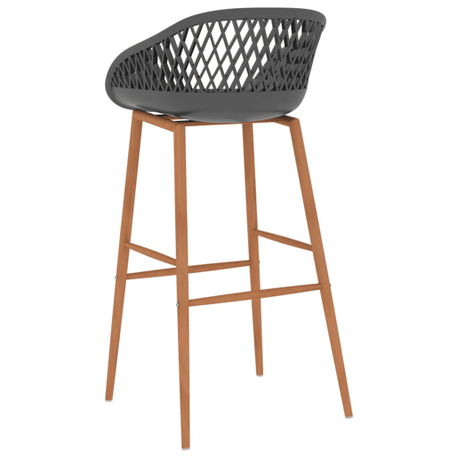 vidaXL Cadeiras de bar 2 pcs cinzento