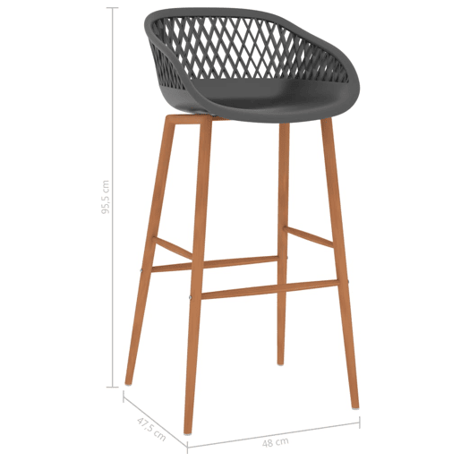 vidaXL Cadeiras de bar 2 pcs cinzento