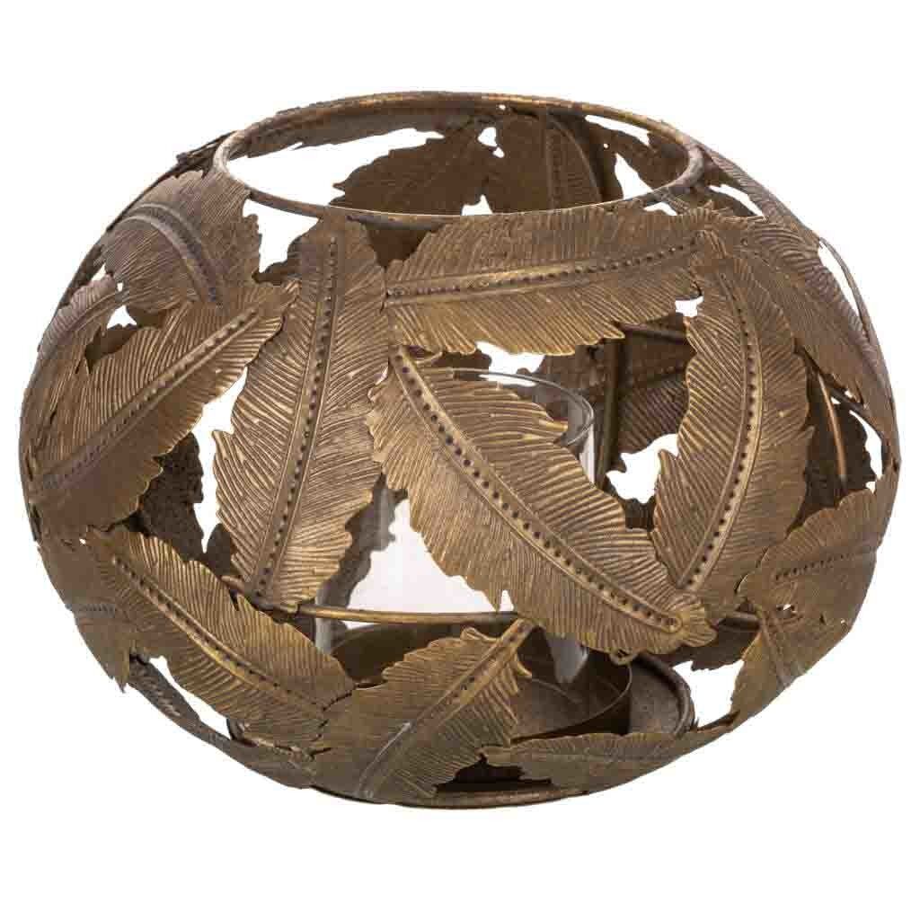 Portavelas de metal 21x21x14 cm