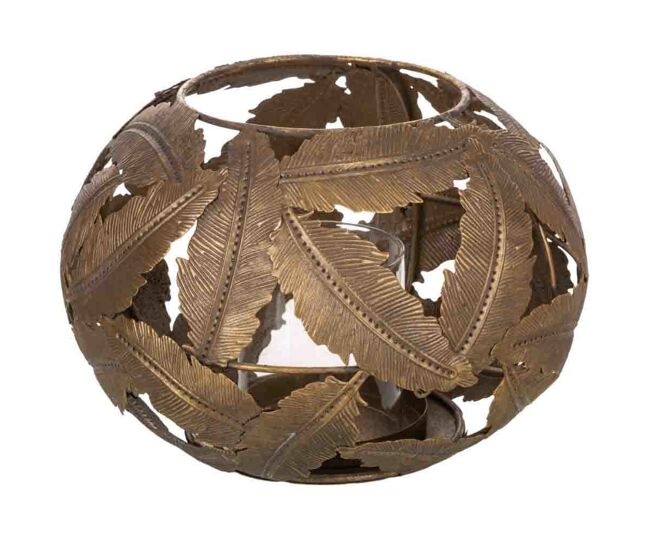 Portavelas de metal 21x21x14 cm